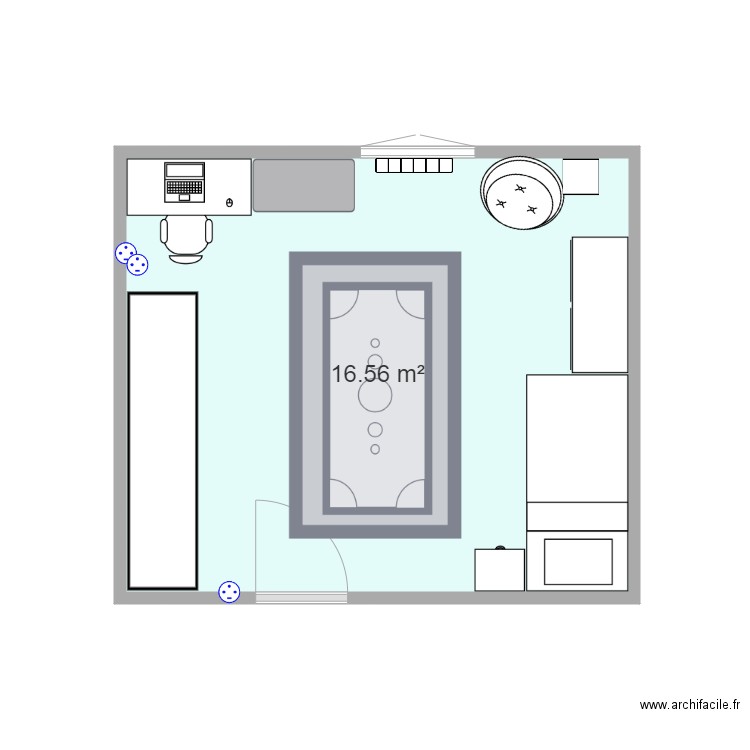 chambre matthieu. Plan de 1 pièce et 17 m2