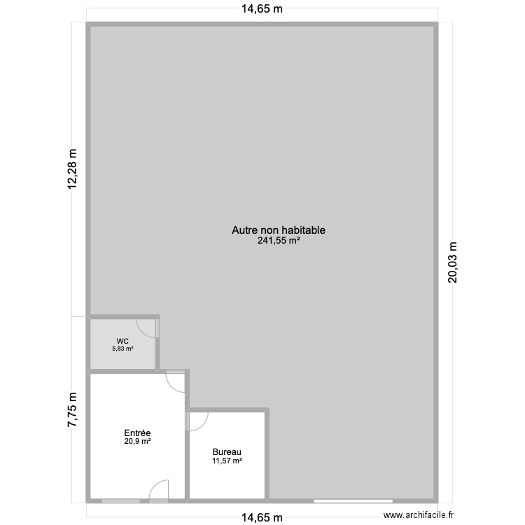 plan bâtiment . Plan de 4 pièces et 280 m2