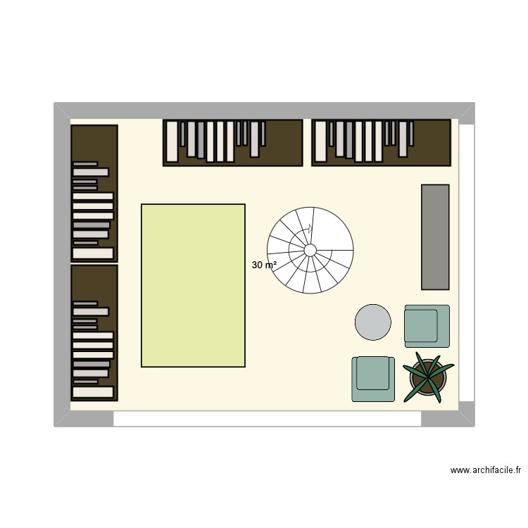 plan magasin 2. Plan de 1 pièce et 30 m2