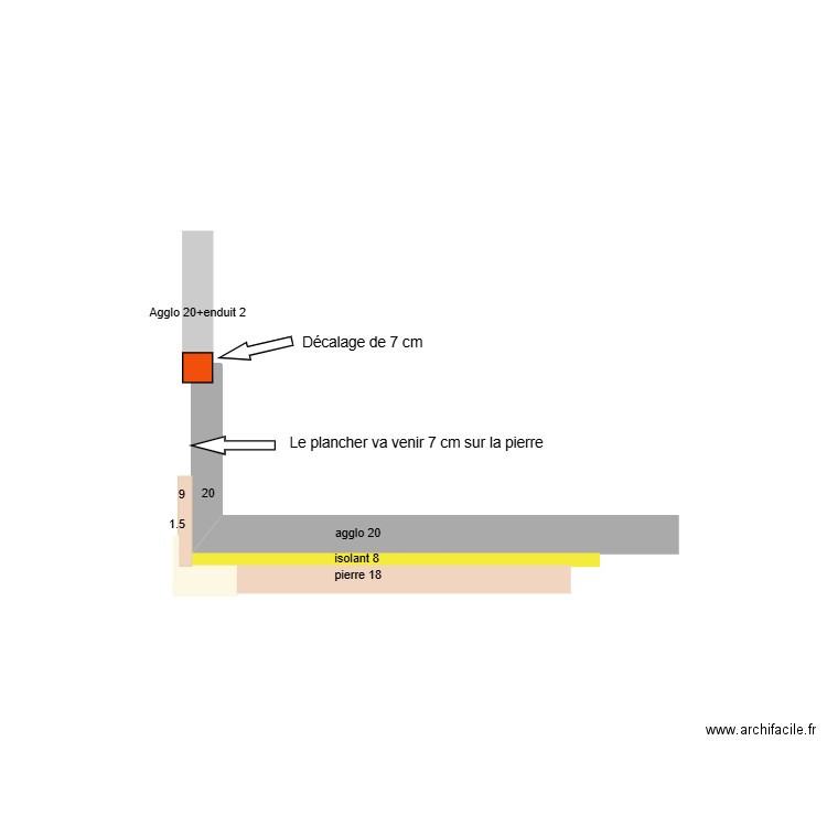 angle sud ouest. Plan de 0 pièce et 0 m2