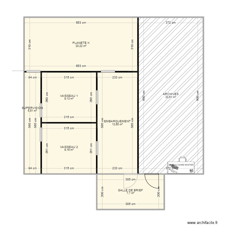 ROOM ESCKAPE GAME. Plan de 7 pièces et 99 m2