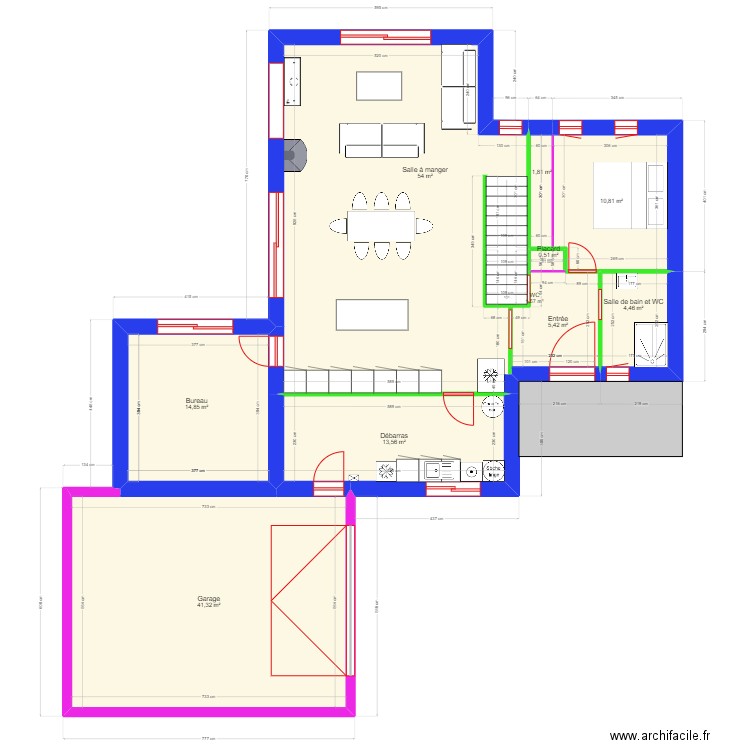 maison 9 B. Plan de 20 pièces et 257 m2