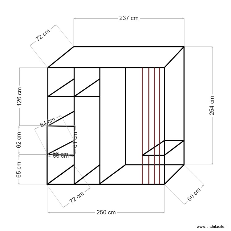 placard hall. Plan de 32 pièces et 8 m2