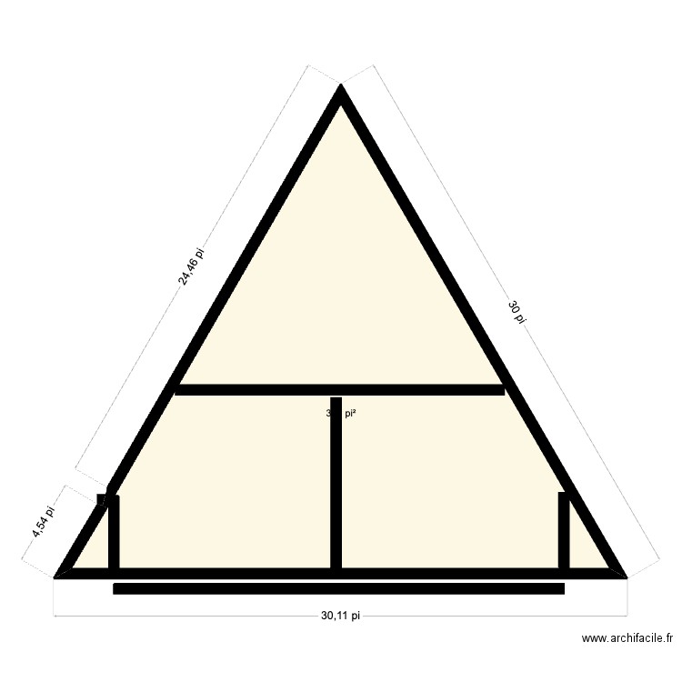 canard. Plan de 1 pièce et 32 m2