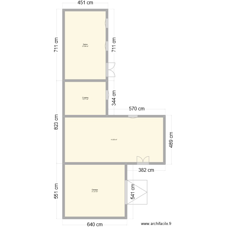 mortefontaine. Plan de 4 pièces et 117 m2