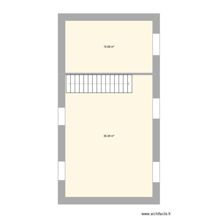 Base Maison. Plan de 2 pièces et 52 m2