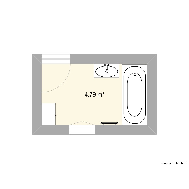 Salle de bai, étage . Plan de 1 pièce et 5 m2