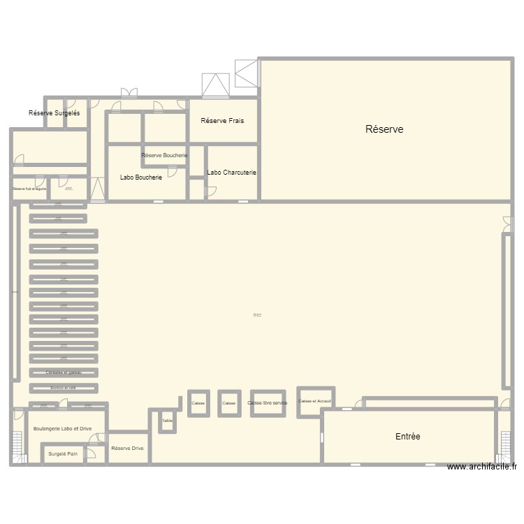 Intermarché . Plan de 48 pièces et 1449 m2