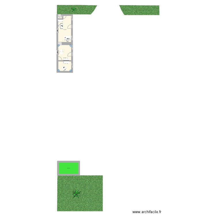 Parck FK. Plan de 4 pièces et 40 m2