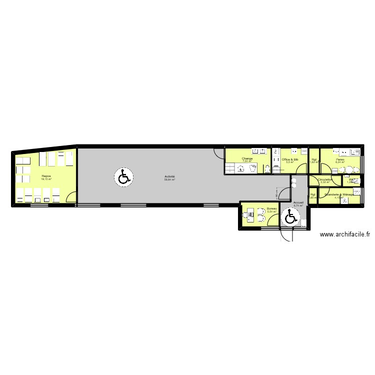 91CM14G Projet1. Plan de 12 pièces et 119 m2