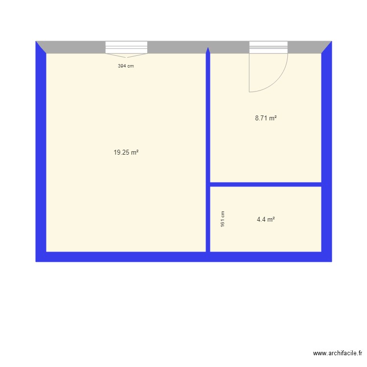 STUDIO Origine. Plan de 3 pièces et 32 m2