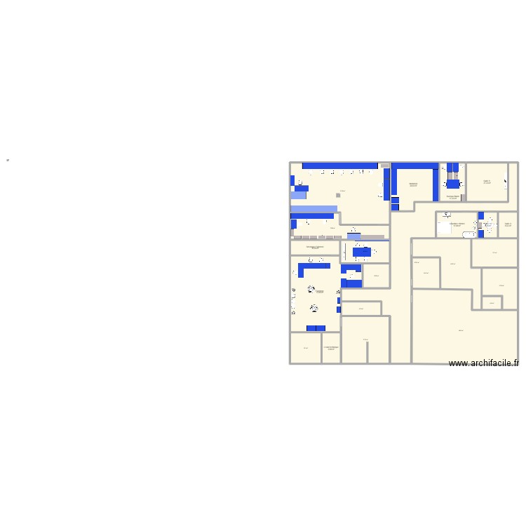 Atelier RS sécurisé v2. Plan de 23 pièces et 749 m2