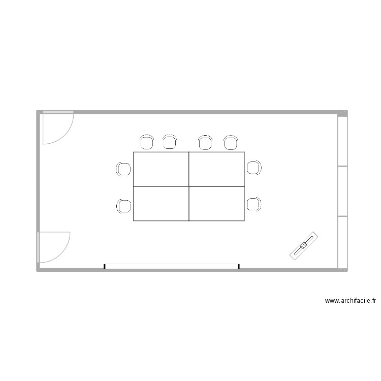 Salle 2. Plan de 1 pièce et 32 m2