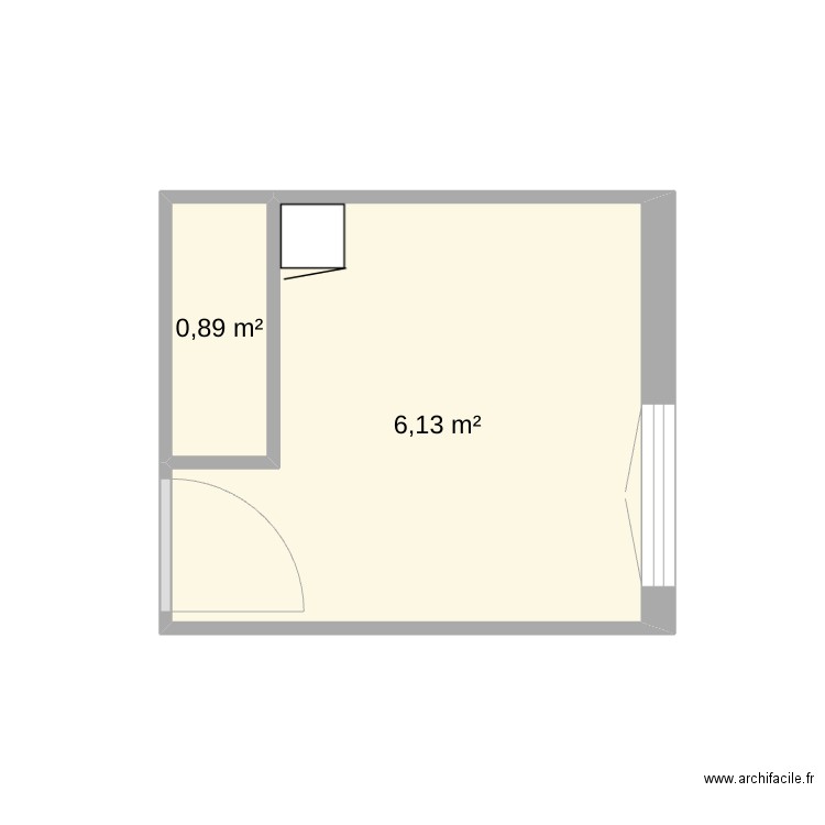 salle de bains. Plan de 2 pièces et 7 m2