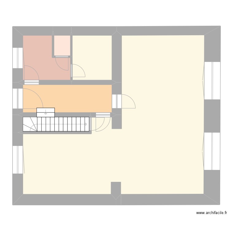 G1 rdc sans côte. Plan de 6 pièces et 86 m2