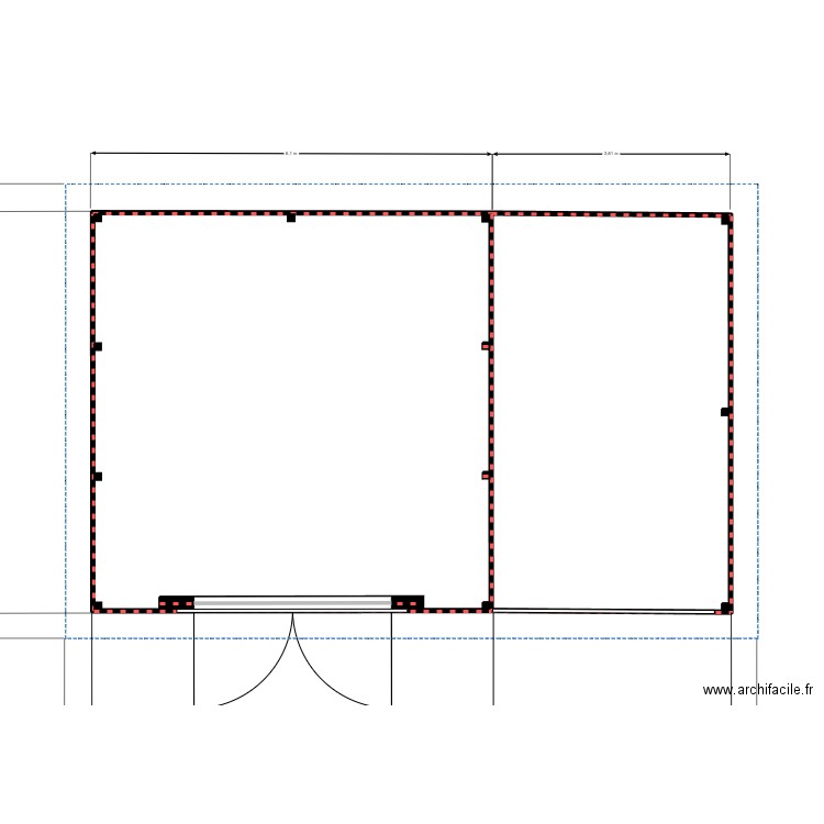 PLAN DE MASSE ET TOITURE. Plan de 2 pièces et 57 m2