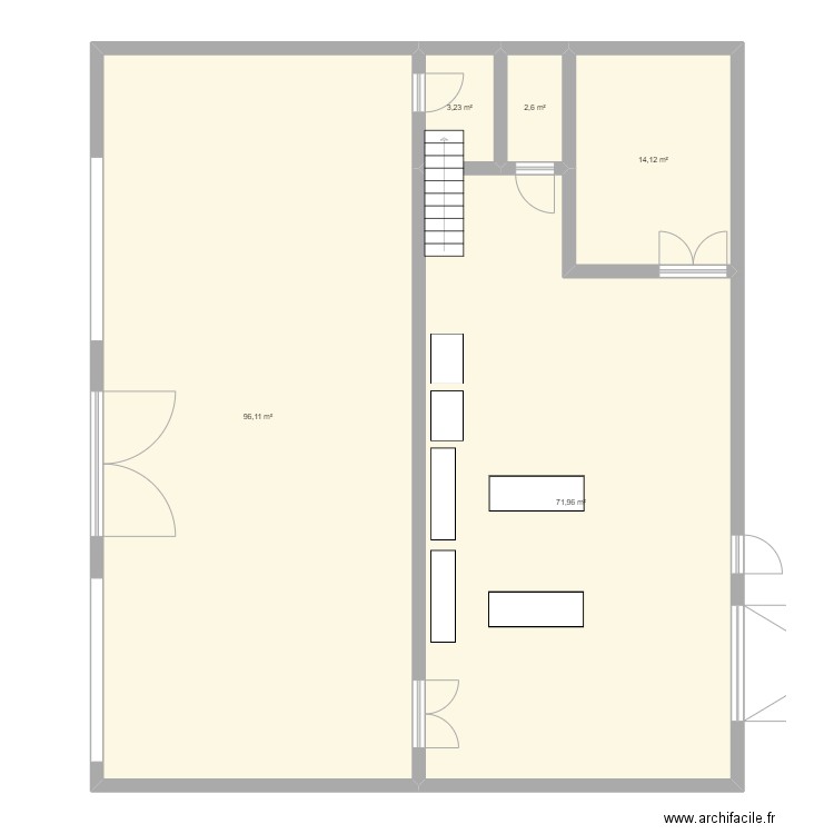 societé. Plan de 5 pièces et 188 m2