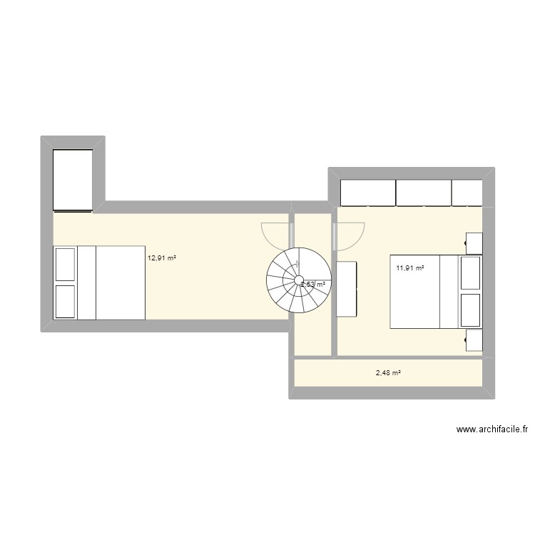 Endoume Niveau 2. Plan de 4 pièces et 30 m2