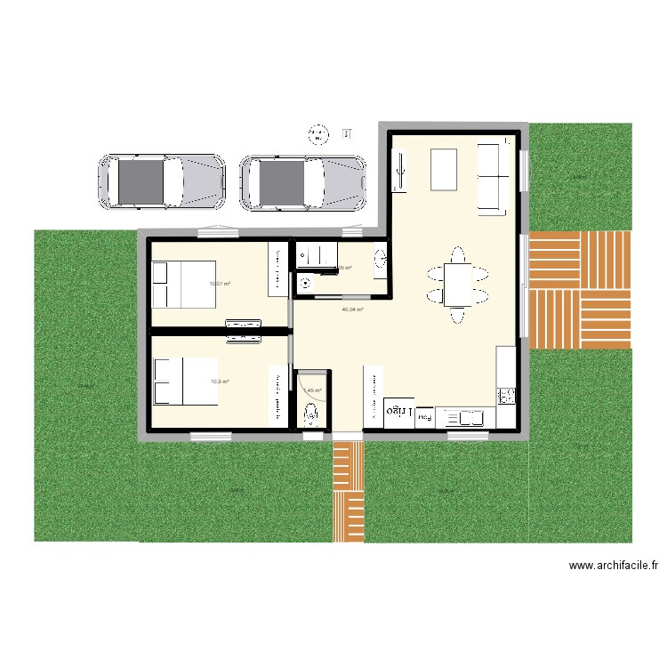 maison. Plan de 5 pièces et 100 m2