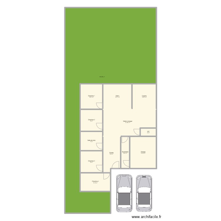 Maison. Plan de 13 pièces et 276 m2