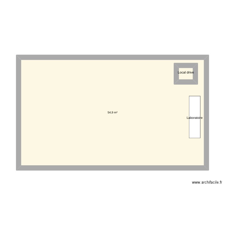 plan du magasin. Plan de 2 pièces et 57 m2