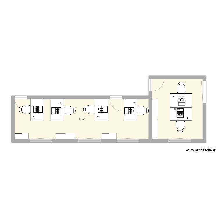 copab 1. Plan de 2 pièces et 47 m2