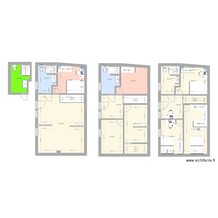 19 GR. Plan de 18 pièces et 143 m2