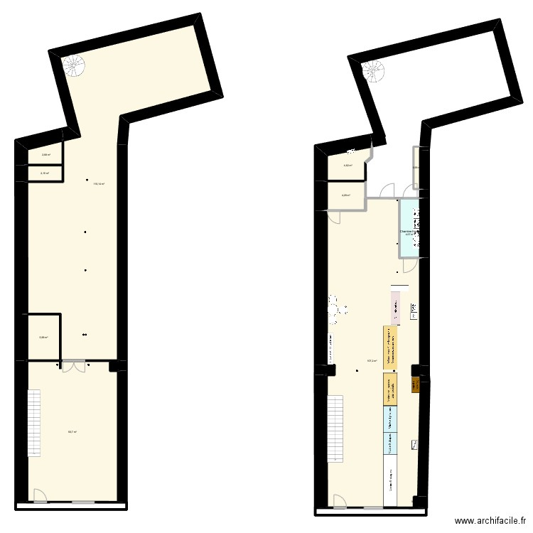 Boulangerie Pau . Plan de 14 pièces et 294 m2