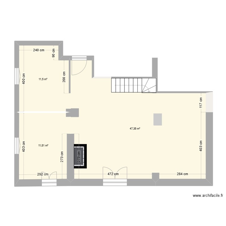 pico. Plan de 3 pièces et 71 m2