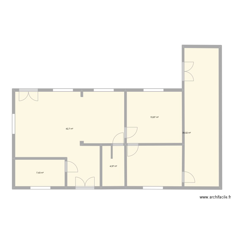 Locaux CDL 2024. Plan de 5 pièces et 110 m2