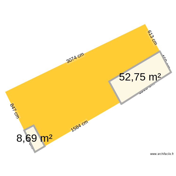 cadastre bodermen. Plan de 2 pièces et 61 m2