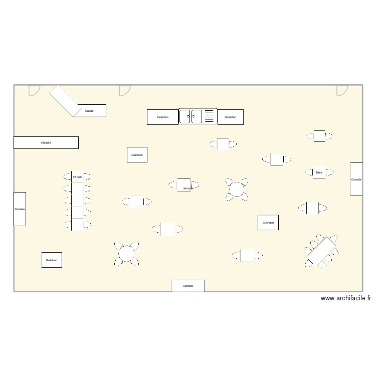 Carcasse Monochrome. Plan de 1 pièce et 388 m2