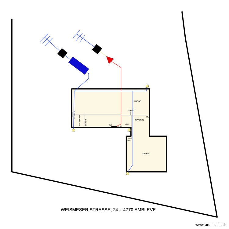 amel. Plan de 1 pièce et 32 m2