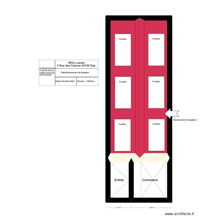 LUSCAN . Plan de 4 pièces et 26 m2