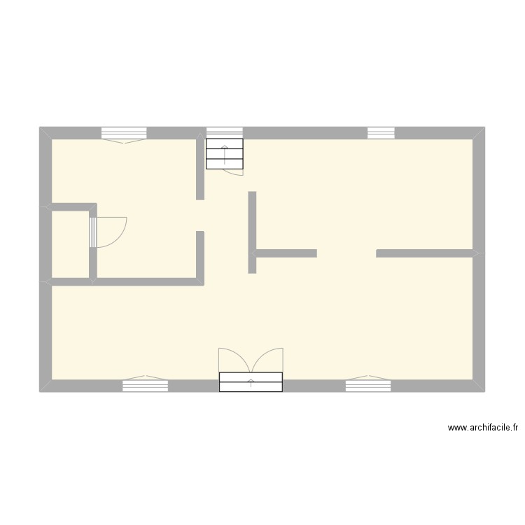 espace jeunes. Plan de 2 pièces et 47 m2