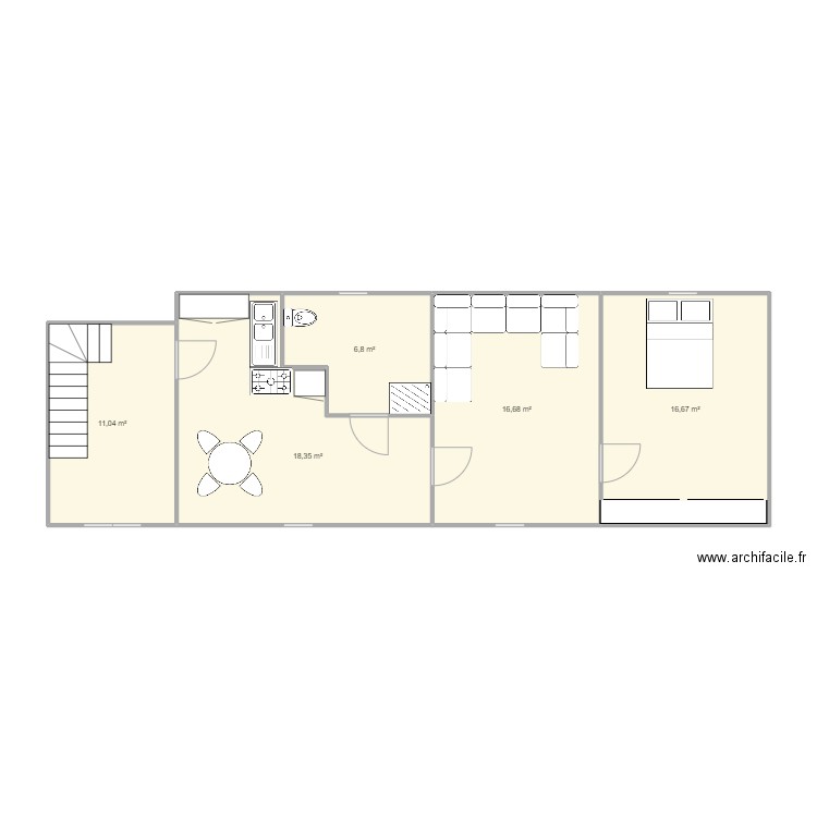 PLAN GREZ ETAGE 1. Plan de 5 pièces et 70 m2