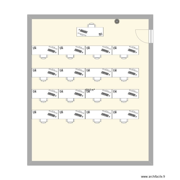 plan réseau salle 109. Plan de 1 pièce et 60 m2