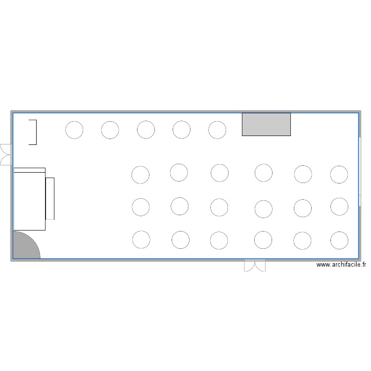 PLAN DE TABLE scene au fond 23t. Plan de 1 pièce et 373 m2