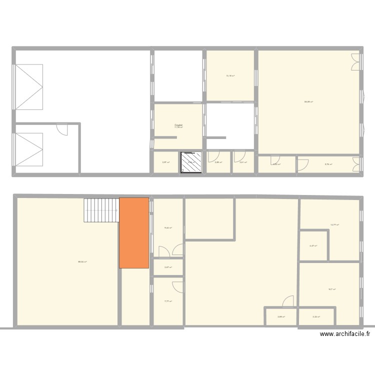 Lagoa. Plan de 19 pièces et -205 m2