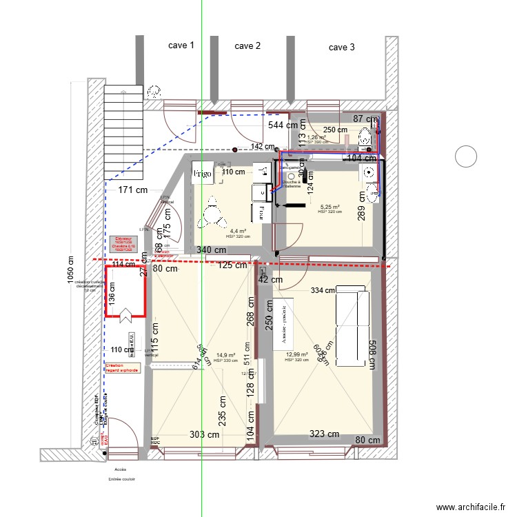 APS2 RDC ST JULIEN MOLIN MOLETTE. Plan de 5 pièces et 39 m2