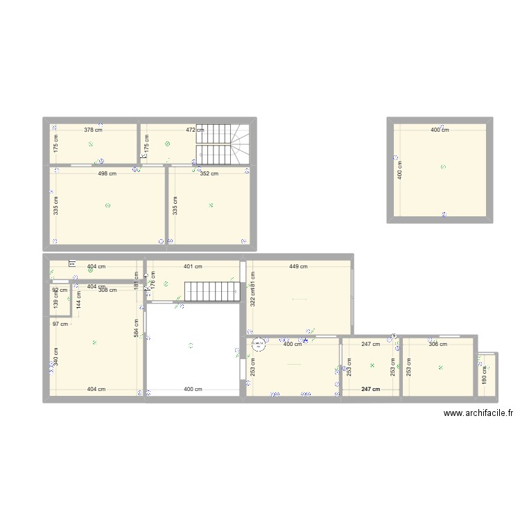 Marylène Jarossay. Plan de 13 pièces et 129 m2