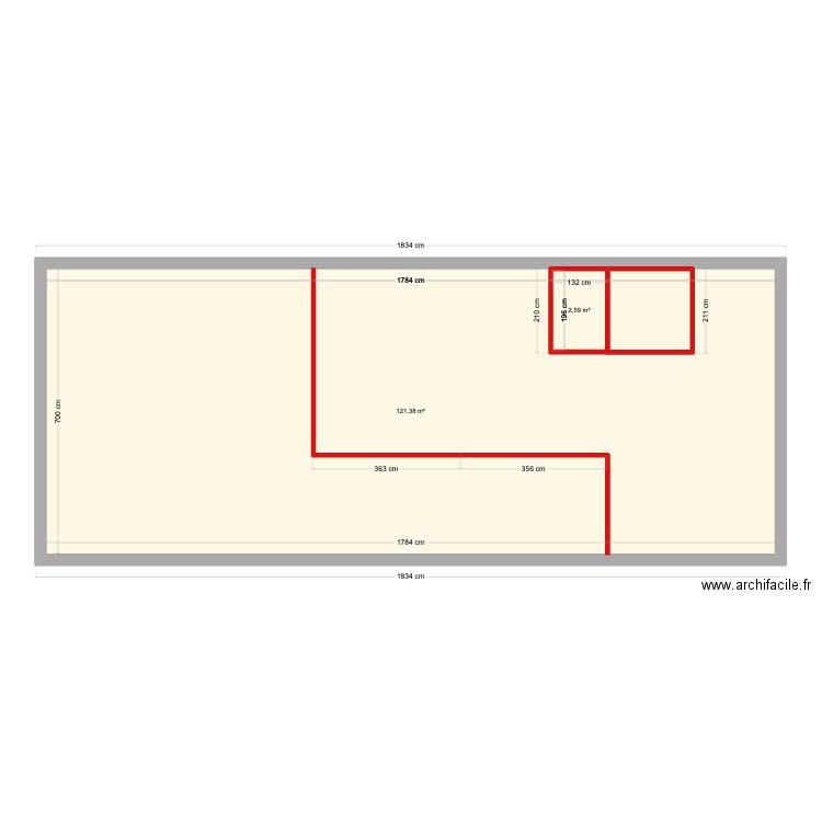 saint martial. Plan de 3 pièces et 252 m2