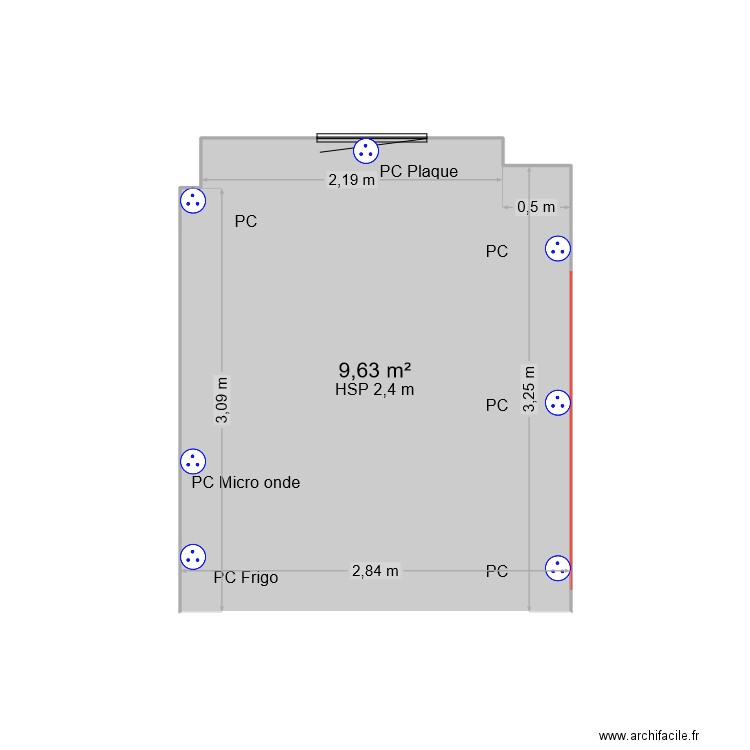 CUISINE CANET V1_022025. Plan de 1 pièce et 10 m2