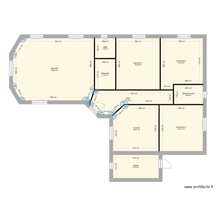 millas. Plan de 10 pièces et 141 m2