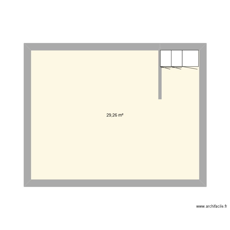 cuisine bourdaines. Plan de 1 pièce et 29 m2