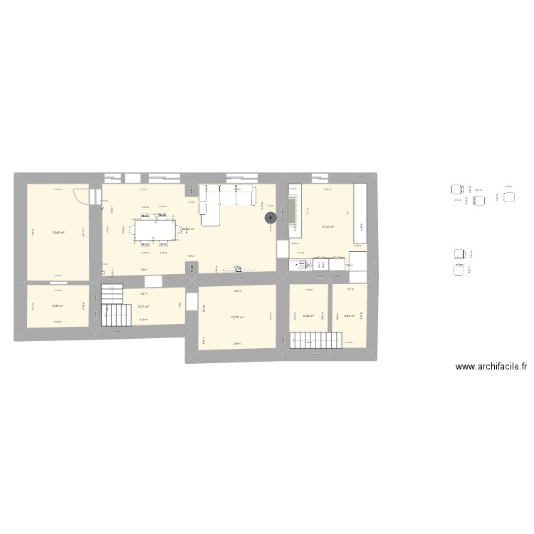 Maison Plombieres RDC2. Plan de 8 pièces et 112 m2