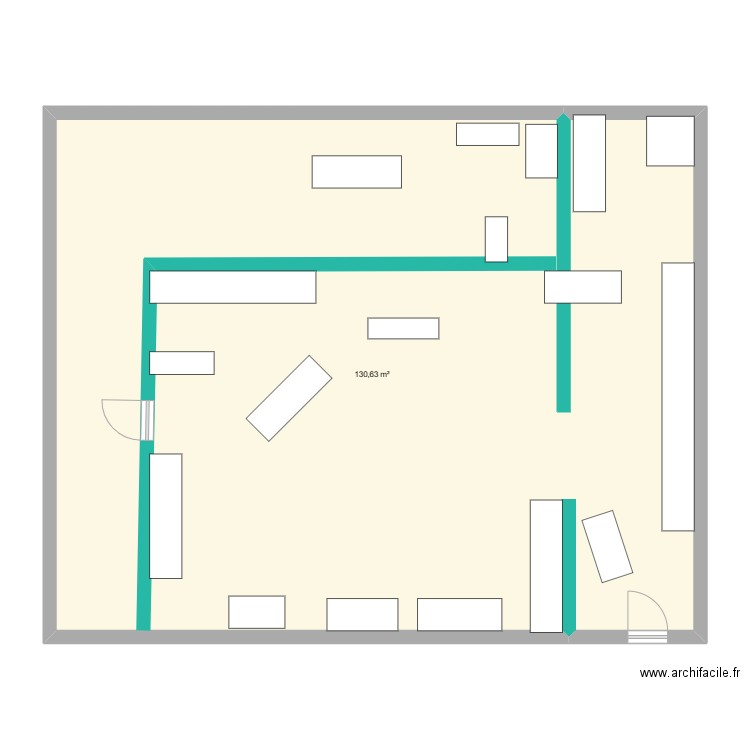 l'osmose magasin . Plan de 1 pièce et 131 m2