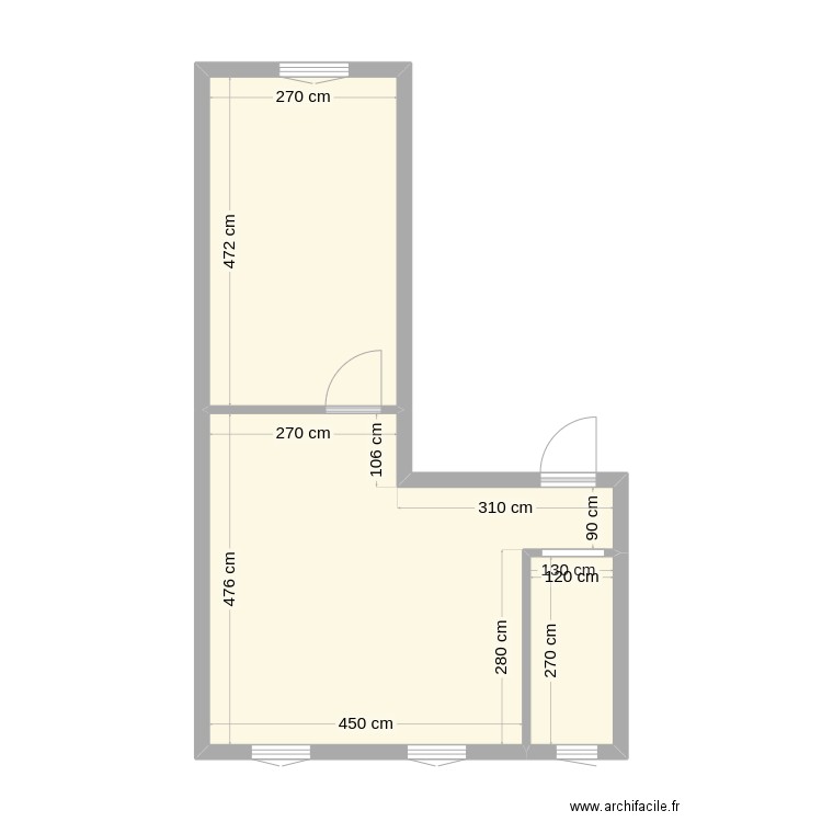 ap1. Plan de 3 pièces et 37 m2