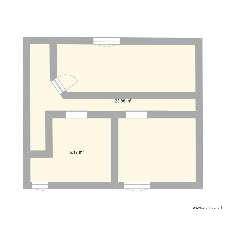 plan maison, . Plan de 2 pièces et 30 m2