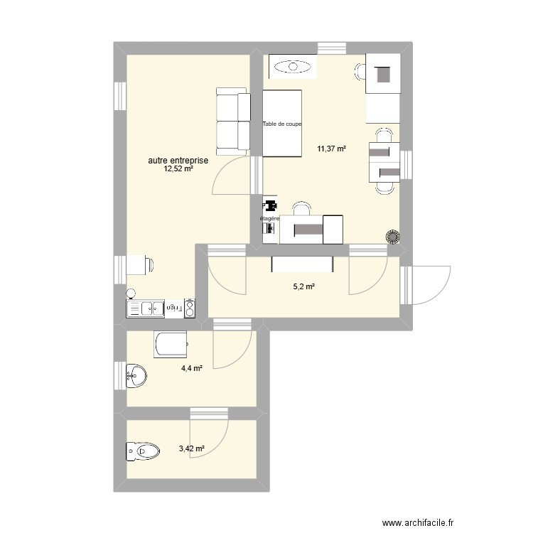 RAPPORT DE STAGE . Plan de 5 pièces et 37 m2